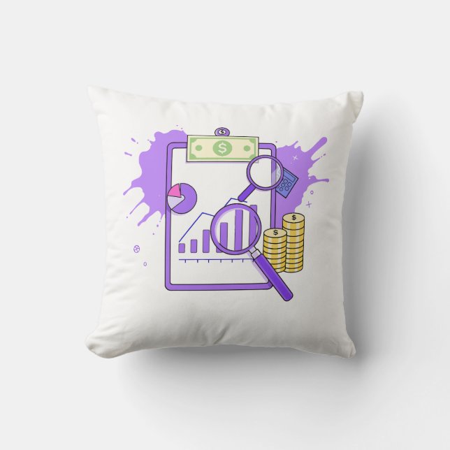 Almofada Financial Analysis Report Money Magnifying Glass (Frente)