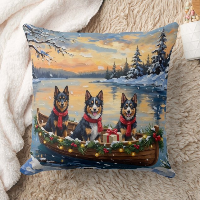 Almofada Finnish Lapphund Christmas Boat Holiday (Cobertor)