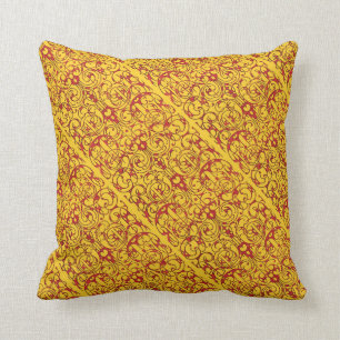 Almofada Fiore em amarelo e no vermelho