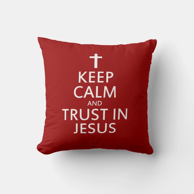 Almofada Fique calmo e confie em Jesus (Frente)