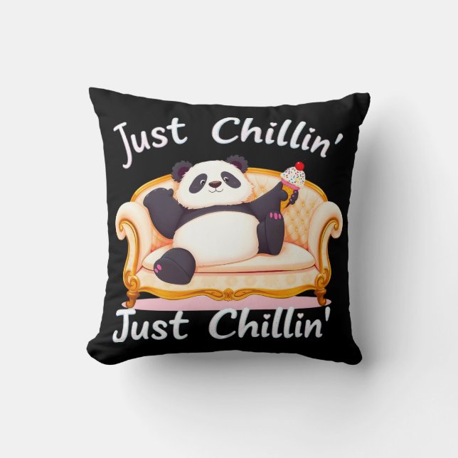 Almofada Fique calmo e fique calmo com Sorvete (Frente)