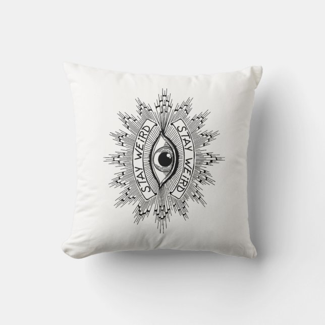 Almofada Fique estranho Travesseiro decorativo (Frente)