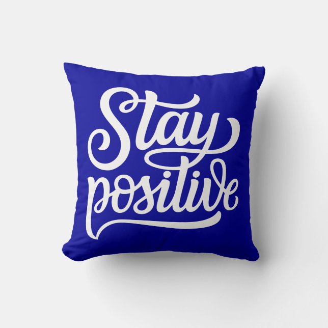 Almofada Fique Positivo Azul (Frente)