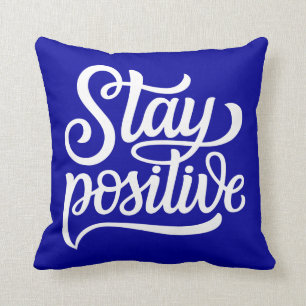Almofada Fique Positivo Azul