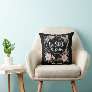 Almofada Fique quieto e saiba amar a Design cristã de fé