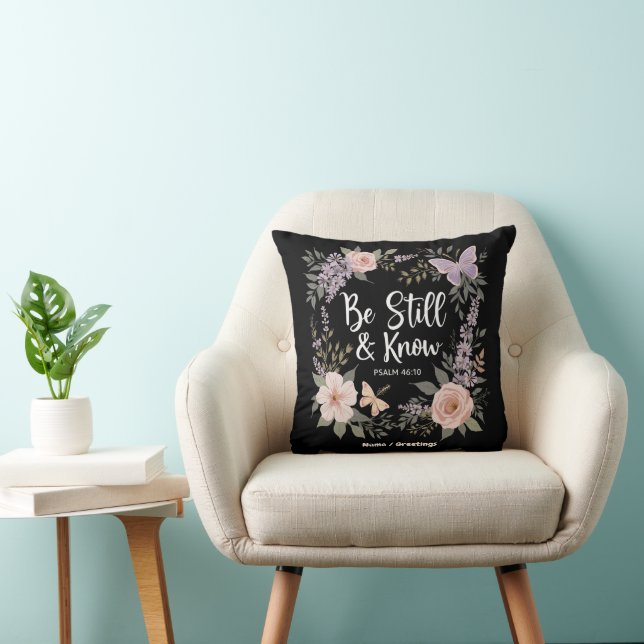 Almofada Fique quieto e saiba amar a Design cristã de fé (Cadeira)