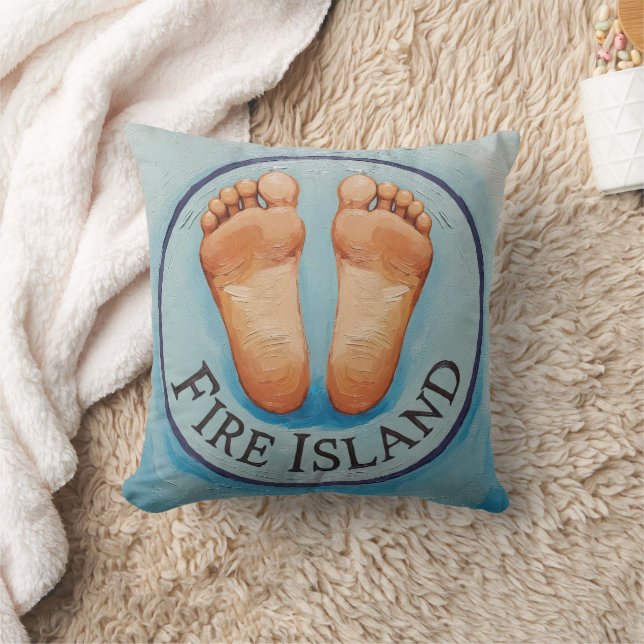 Almofada Fire Island barefoot & fancy free! Funny host gift (Cobertor)