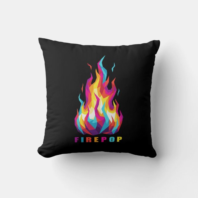 Almofada FIREPOP Colorful Polygonal Fire (Frente)
