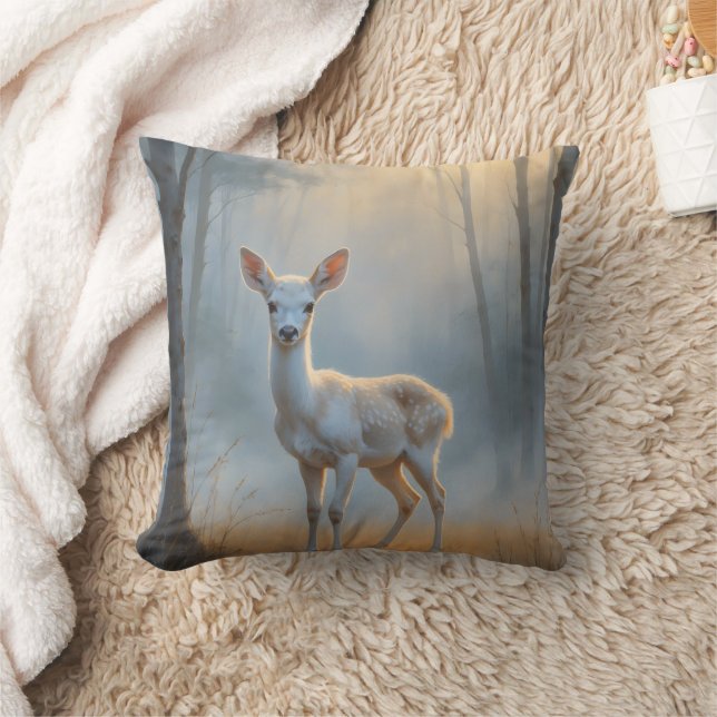 Almofada First Light Kin White Stag Throw Pillow (Cobertor)