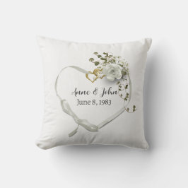 Almofada Fita Coração do Aniversário do Casamento