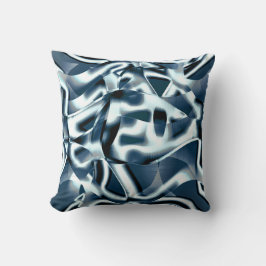 Almofada Fitas curvas sobrepostas, tons cromados em azul