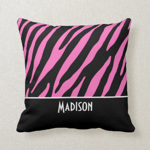 Almofada Fitas de Zebra, Rosa e Preta
