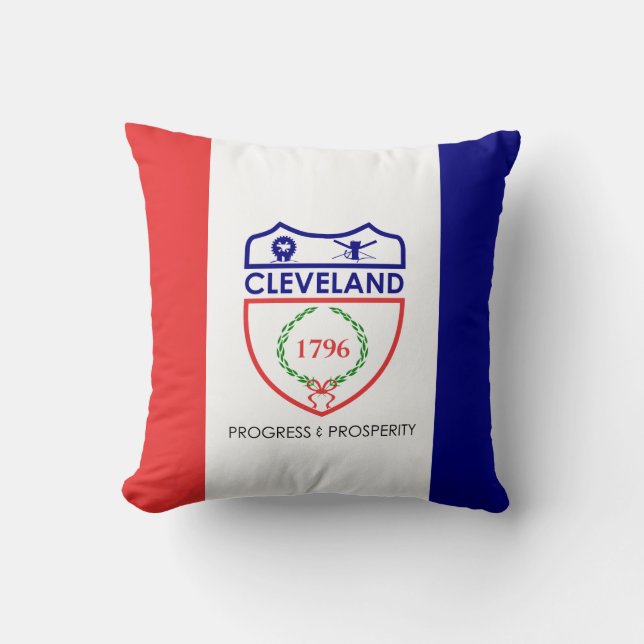Almofada Flag of Cleveland, Ohio Throw Pillow (Frente)