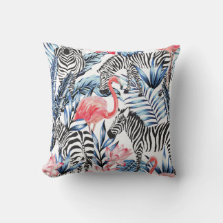 Almofada Fláir Tropical: Paraíso Flamingo Zebra