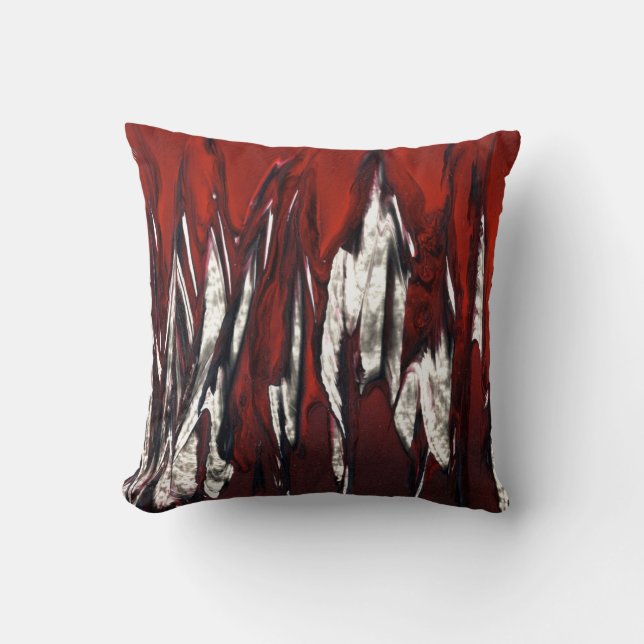 Almofada Flame Abstrato Vermelho a Branco (Frente)