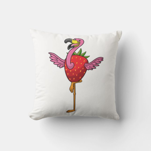 Almofada Flamingo com morango (Frente)