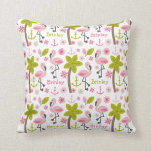 Almofada Flamingo cor-de-rosa travesseiro personalizado