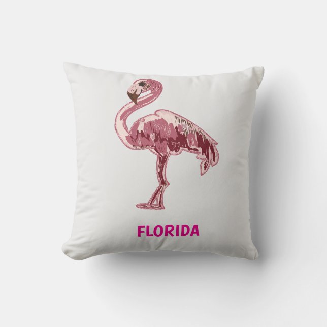 Almofada Flamingo gemalter pinker Flamingo  (Frente)