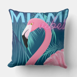 Almofada Flamingo & Palm Deixa Miami Vibes Art Deco