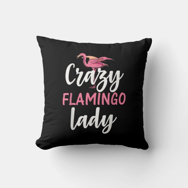 Almofada Flamingo - Presentes de Lady Flamingo Loucos (Frente)
