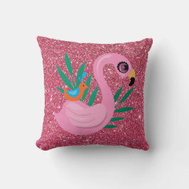 Almofada Flamingo Rosa Com Travesseiro decorativo De Leve R