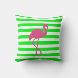Almofada Flamingo rosa e Limão Stripe