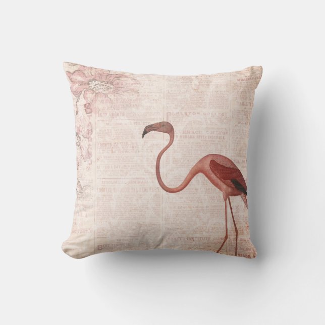 Almofada Flamingo Rosa Vintage (Frente)