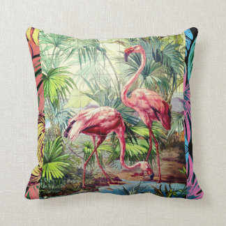 Almofada Flamingos cor-de-rosa do art deco
