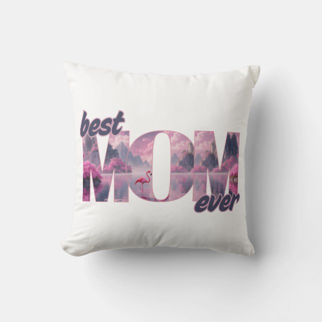 Almofada Flamingos in einer Traumwelt - best Mom ever (Frente)