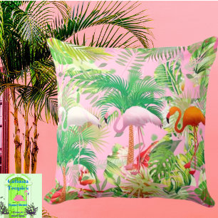 Almofada Flamingos no Travesseiro decorativo da cena tropic