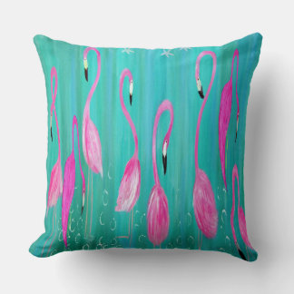 Almofada Flamngos tropical home throw pillow