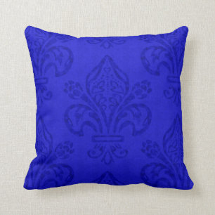 Almofada Fleur de Lis Intenso Renascença Elegante Azul