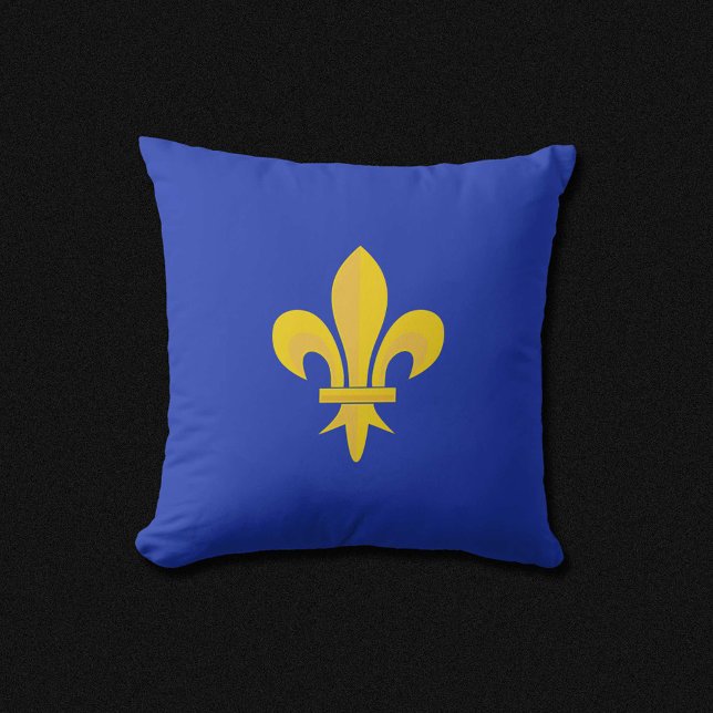 Almofada Fleur de Lis no Travesseiro Real Azul (Fleur de Lis on Royal Blue Pillow)