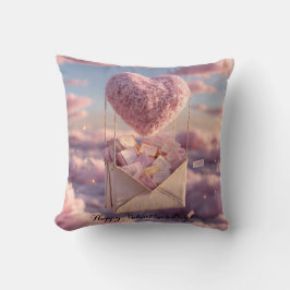 Almofada Floating Heart of Love Letters Design Postcard