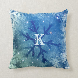Almofada Floco de Neve Aquarela Congelado | Monograma