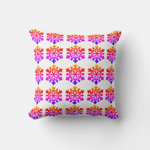 Almofada Floco de neve rosa, laranja, roxo, azul