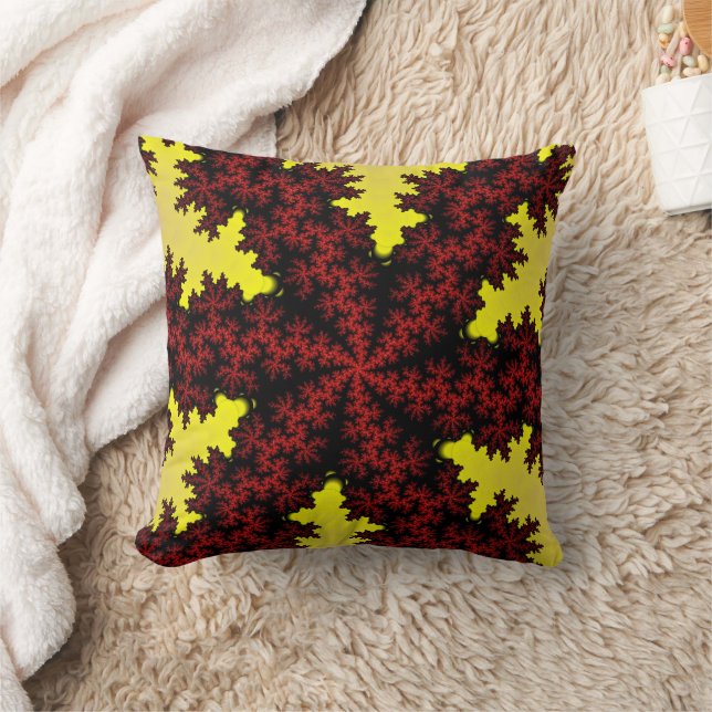 Almofada Floco de neve vermelho e amarelo (Cobertor)