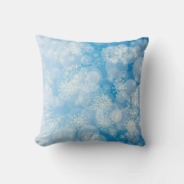 Almofada Flocos de natal em um fundo azul