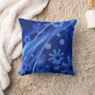 Almofada Flocos de neve azuis