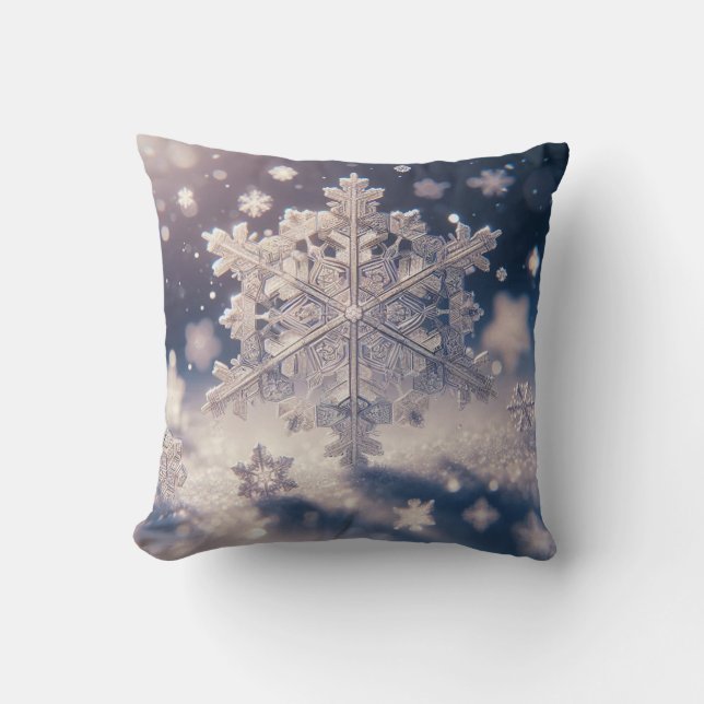 Almofada Flocos de neve / Borda / Sombra (Frente)