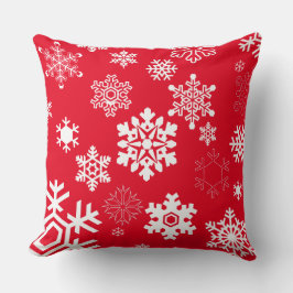 Almofada Flocos de neve brancos - Cor de fundo personalizáv