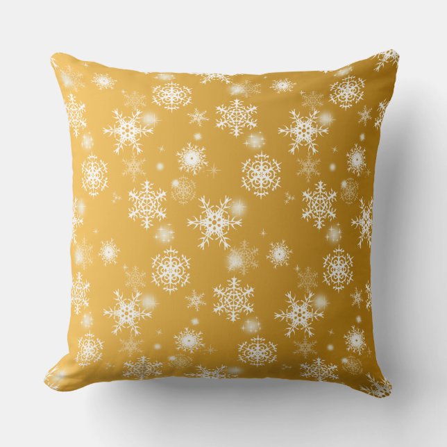 Almofada Flocos de neve de manto branco. (Frente)