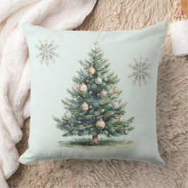 Almofada Flocos de neve de Natal de Creme Dourado Russo Ver