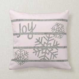Almofada Flocos De Neve De Natal Em Blush