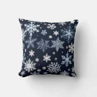 Almofada Flocos de neve Design azul-de-inverno