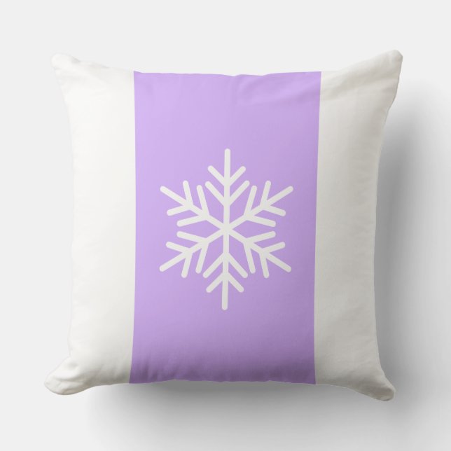 Almofada Flocos de neve, flocos de neve claros, roxos, faix (Frente)