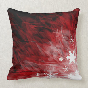 Almofada Flocos de neve vermelhos - travesseiro decorativo
