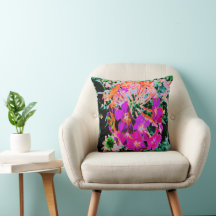 Flor Abstrata Magenta e Laranja em Flor