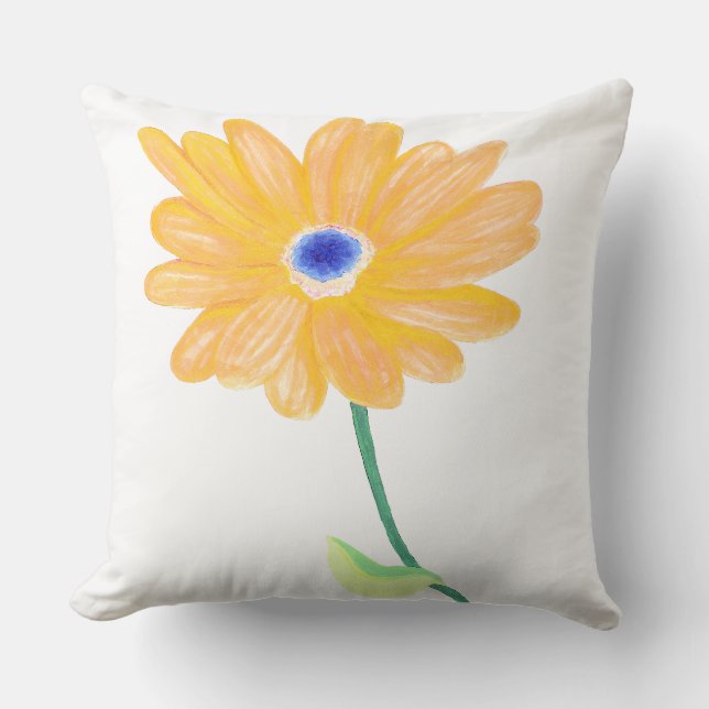 Almofada Flor Amarelo Pintado Bloqueado (Frente)
