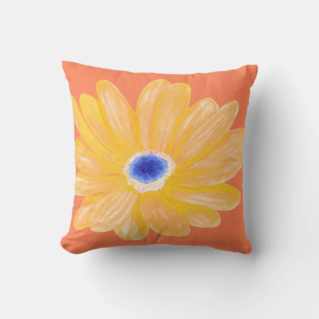 Almofada Flor Amarelo Quente Grande (Frente)